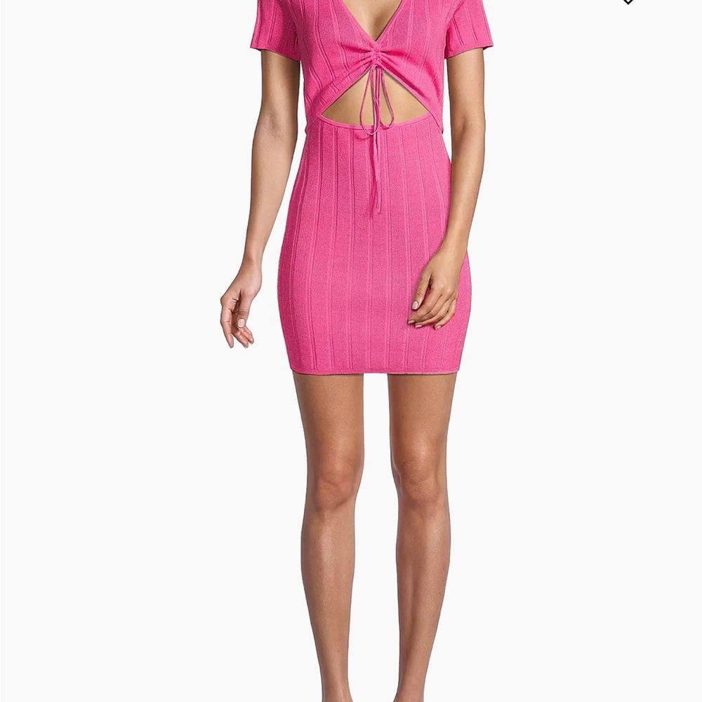 Pink Cut-Out Knit Dress